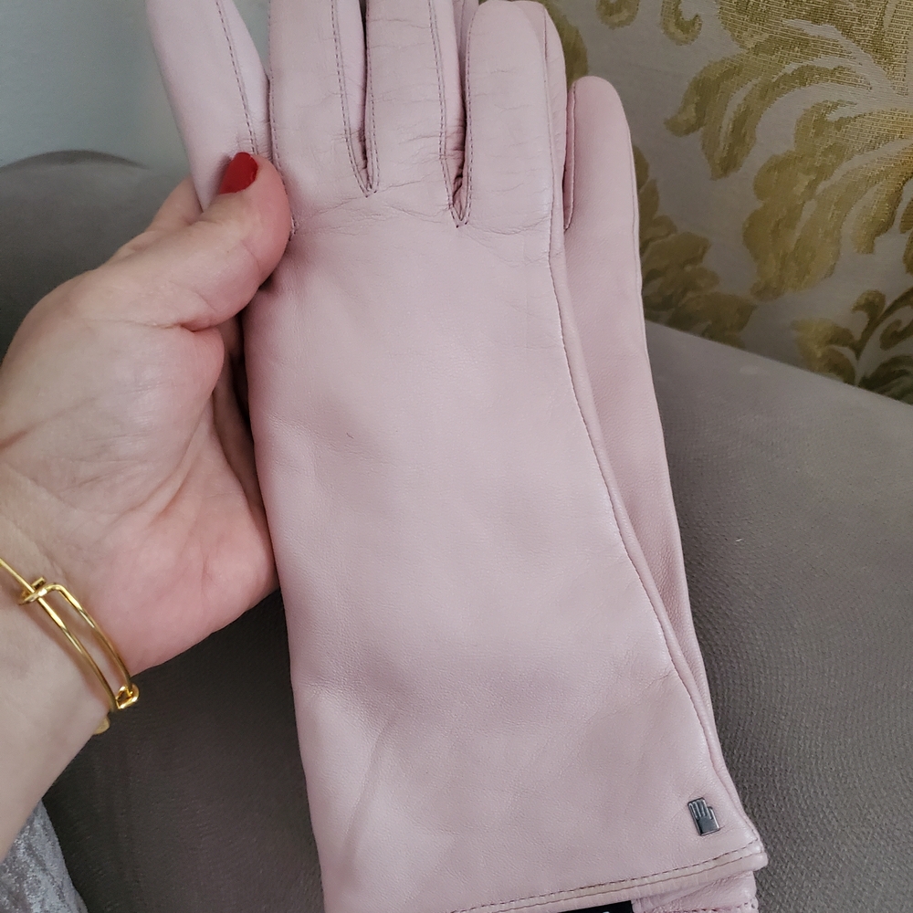 Germany Roeckl Chic Pink Leather Gloves Womens Sz 7 Leather,wool
